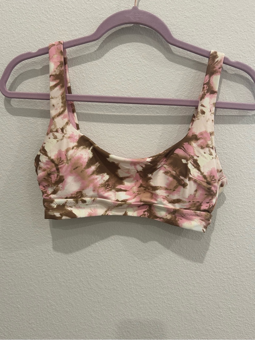 aerie Pink/brown Scoop bikini top